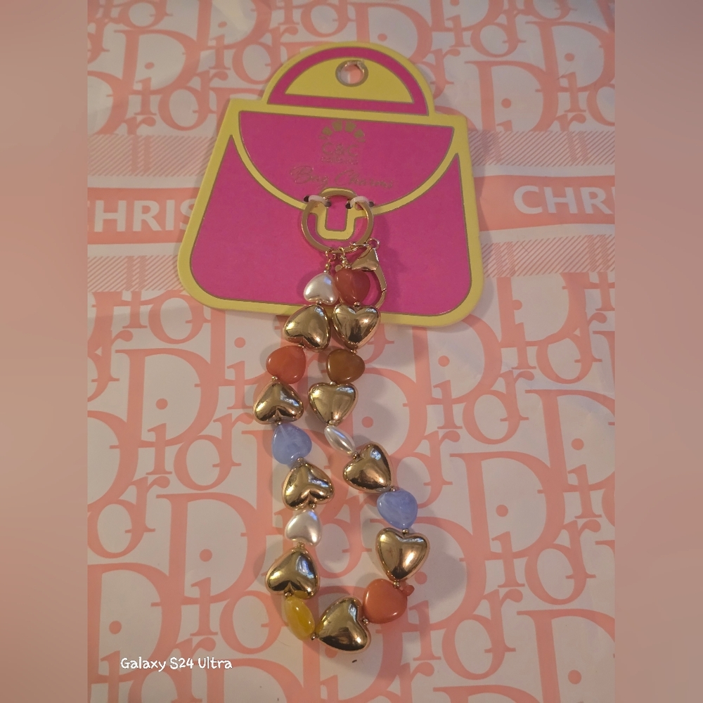Heart Bag Charm/ Keychain/ Wristlet Strap NEW